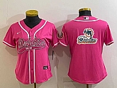 Women's Miami Dolphins Pink Team Big Logo With Patch Cool Base Stitched Baseball Jersey,baseball caps,new era cap wholesale,wholesale hats